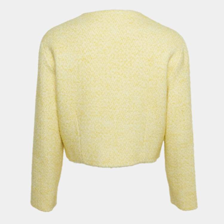 Pre Owned Maje Yellow Lurex Knit Viveta Blazer S