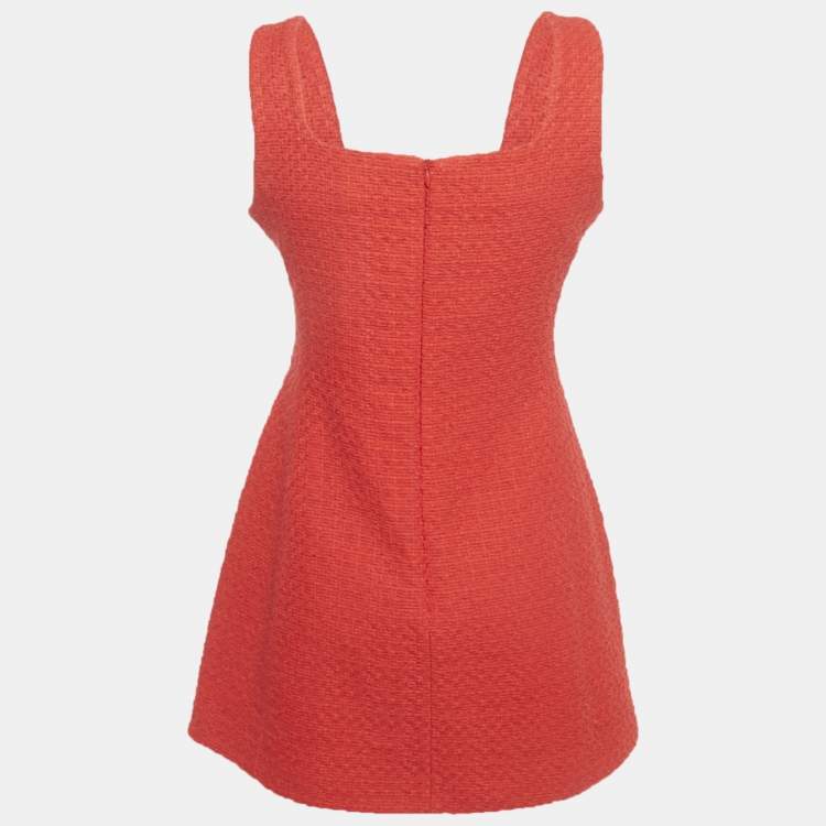 Pre Owned Maje Red Tweed Sleeveless Mini Dress S 