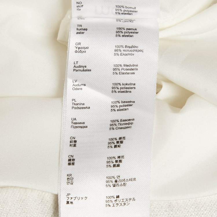 Pre Owned Maje White Metallic Cotton Ryder Shift Mini Dress M 