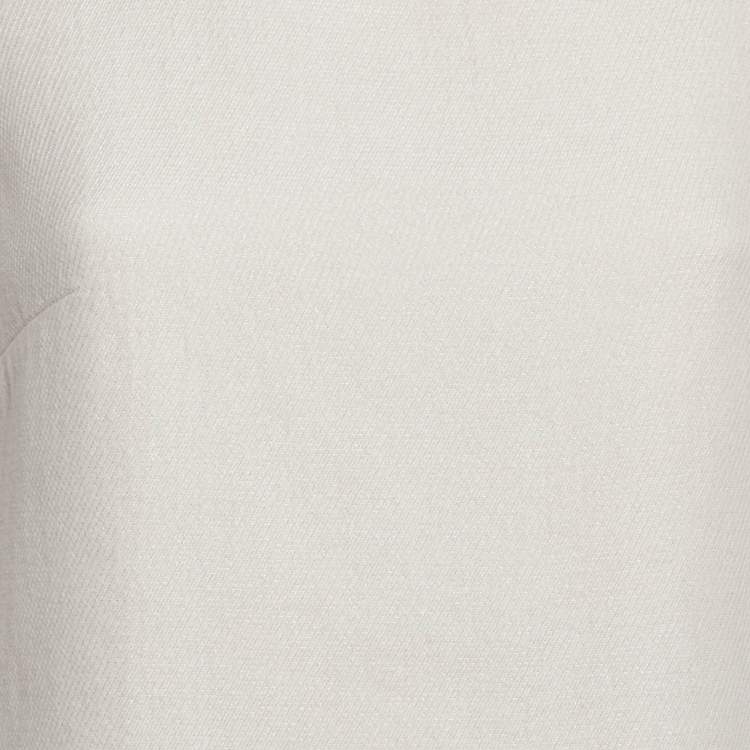 Pre Owned Maje White Metallic Cotton Ryder Shift Mini Dress M 