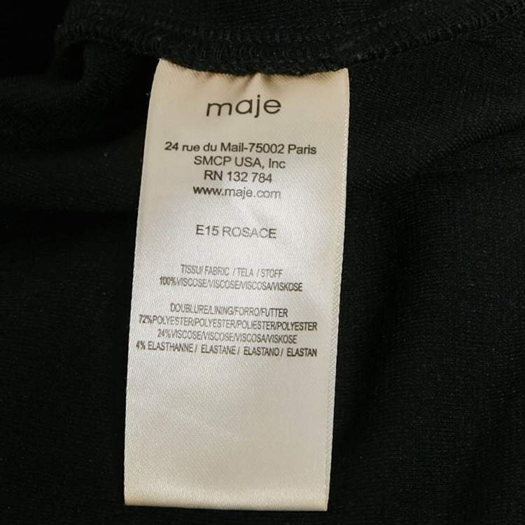 Pre Owned Maje Black Crochet Lace Sleeveless Mini Dress S