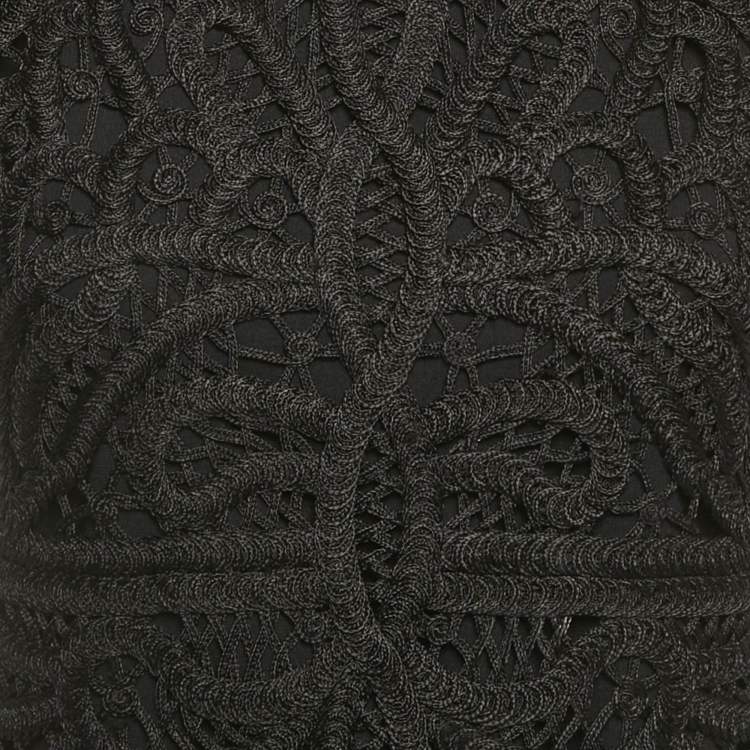 Pre Owned Maje Black Crochet Lace Sleeveless Mini Dress S