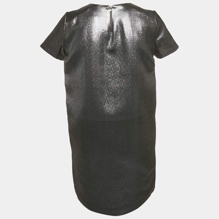 Pre Owned Maje Black Lurex Mini Shift Dress S