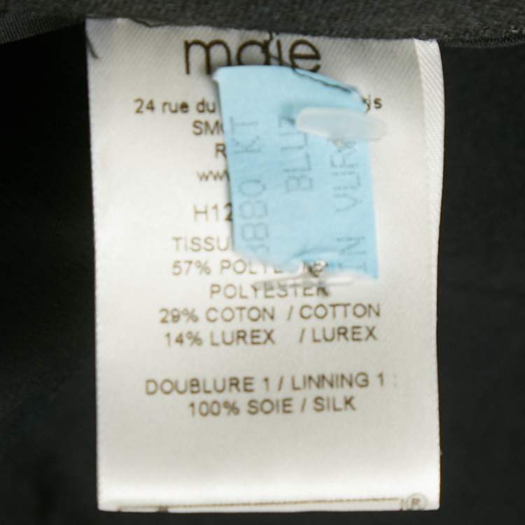 Pre Owned Maje Black Lurex Mini Shift Dress S