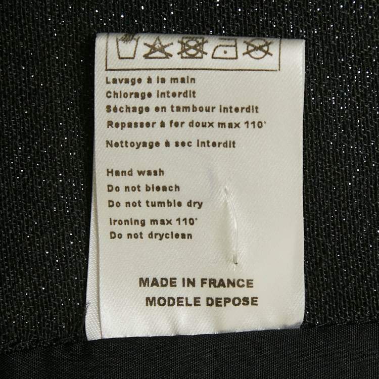 Pre Owned Maje Black Lurex Mini Shift Dress S