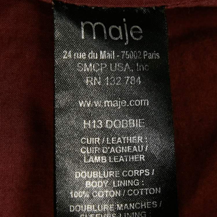 Pre Owned Maje Onion Pink Leather Quilted Detail Bomber Jacket S