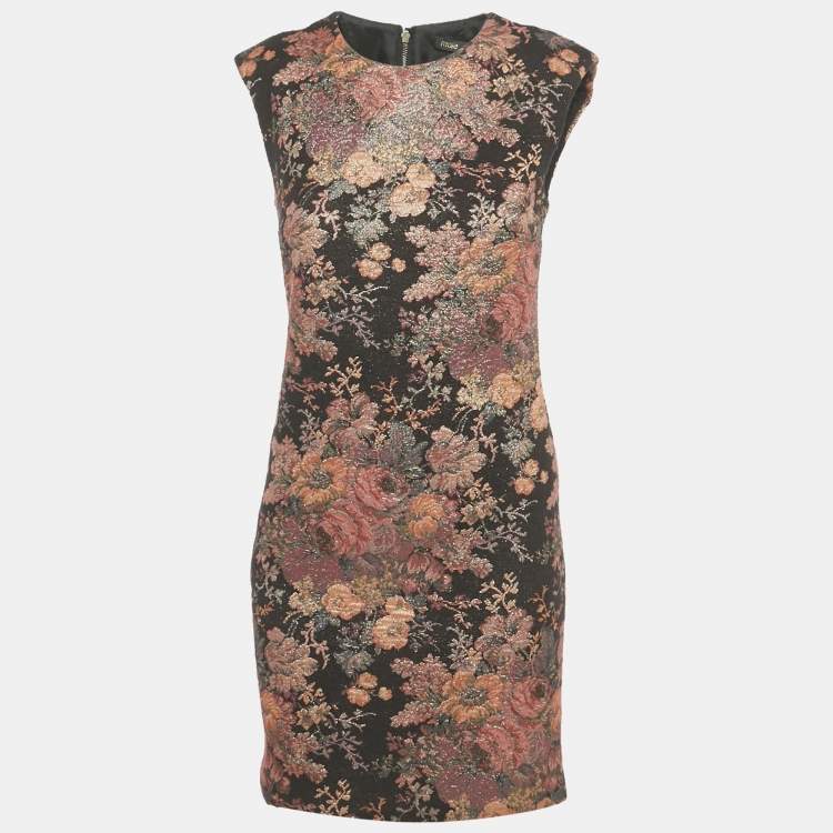 Pre Owned Maje Black Floral Jacquard Mini Dress S