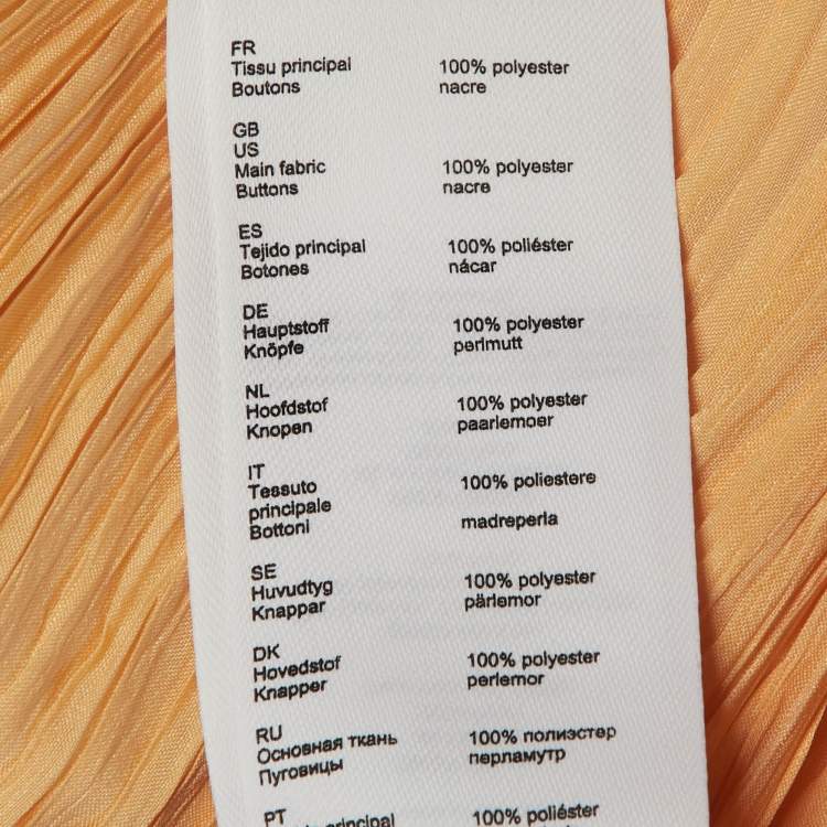 Pre Owned Maje Light Orange Plisse Robbylou Midi Dress S