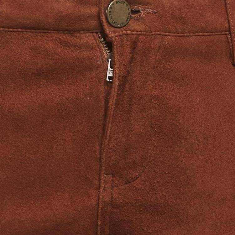 Pre Owned Maje Camel Brown Suede Skinny Pants  M