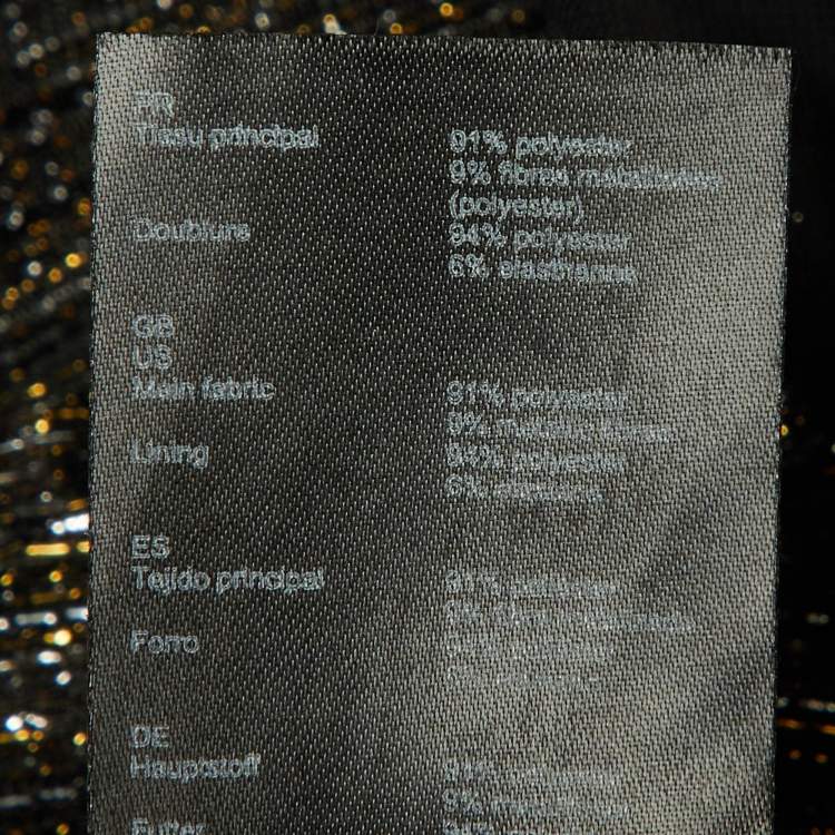 Pre Owned Maje Metallic Lurex Draped Detail Mini Dress S