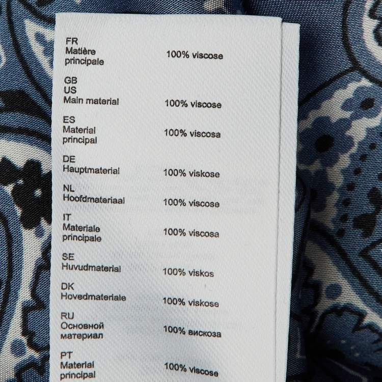 Pre Owned Maje Blue Paisley Printed Satin Shirt & Pants Set S