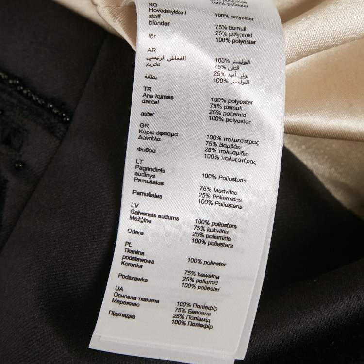 Pre Owned Maje Black Lace Embellished Satin Mini Dress S