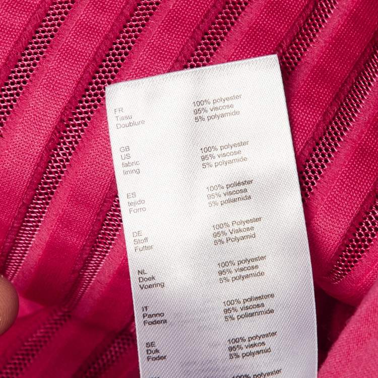 Pre Owned Maje Fushia Pink Neoprene Mesh Flared Skirt S