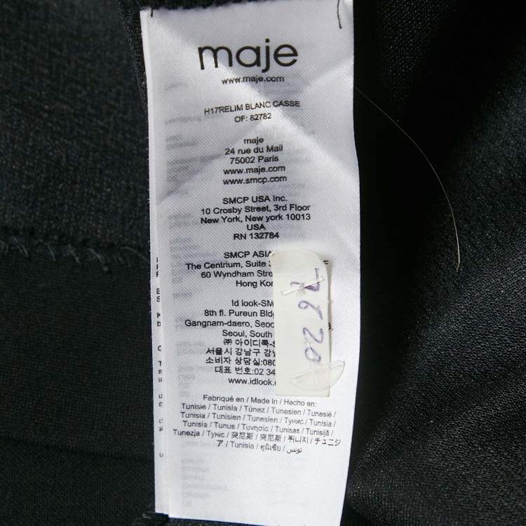 Pre Owned Maje White / Back Lace Overlay Relim Mini Dress L