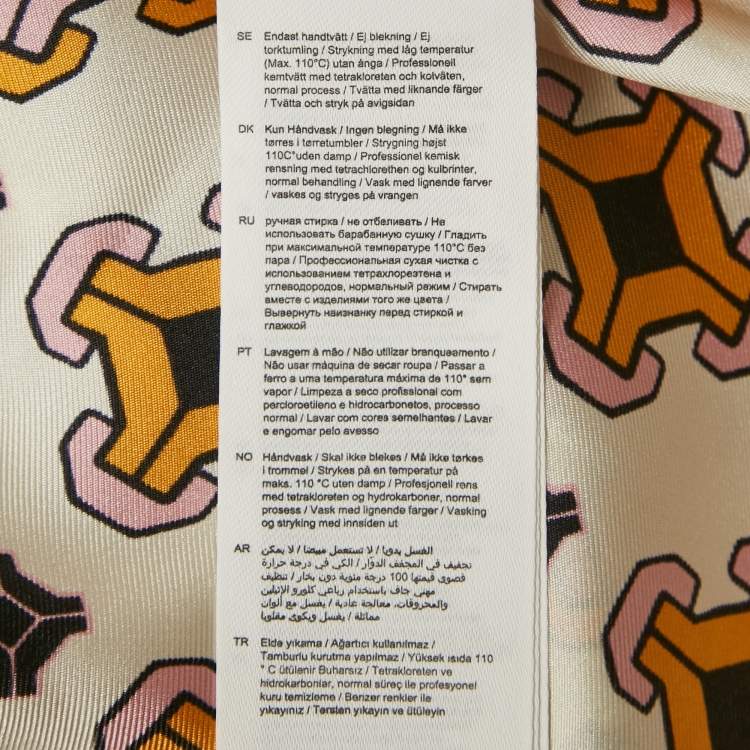 Pre Owned Maje Cream Printed Silk Mini Dress S 