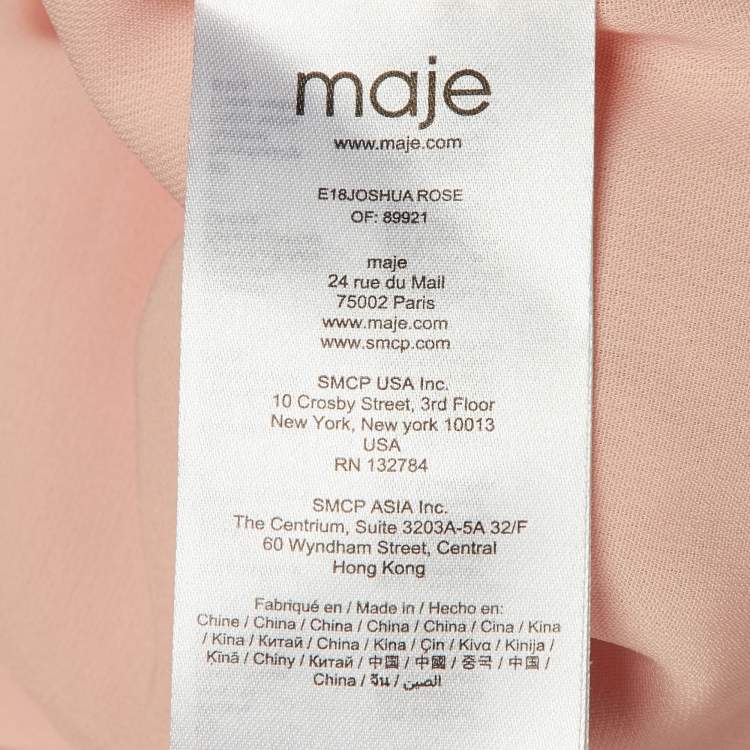 Pre Owned Maje Peach Fil Coupe Mesh Joshua Rose Short Skirt L 