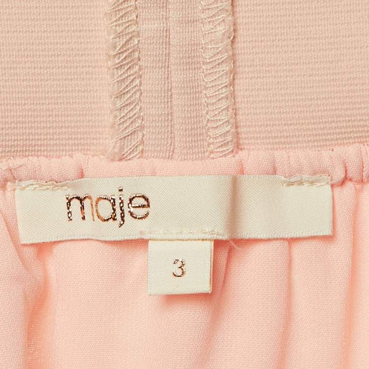 Pre Owned Maje Peach Fil Coupe Mesh Joshua Rose Short Skirt L 
