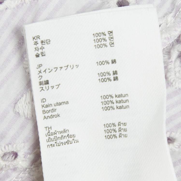 Pre Owned Maje Purple Embroidered Cotton Belted Mini Dress S