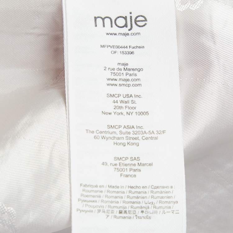 Pre Owned Maje Pink Tweed Blazer & Skirt Set XS/S