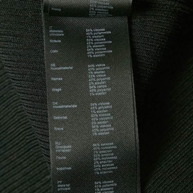 Pre Owned Maje Black Rib Knit Openwork Long Dress XS