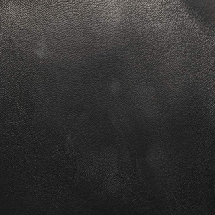 Pre Owned Maje Khaki/Black Wool Blend and Leather Zip Jacket S