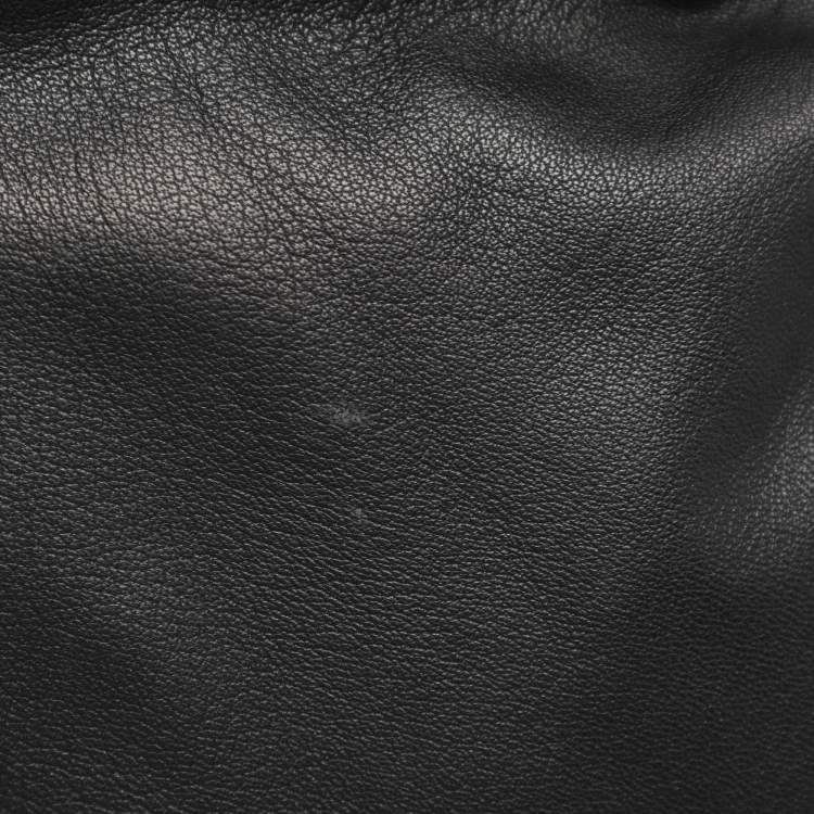 Pre Owned Maje Khaki/Black Wool Blend and Leather Zip Jacket S