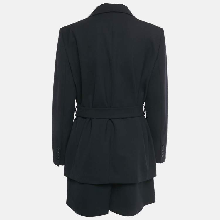 Pre Owned Maje Navy Blue Gabardine Blazer Set L