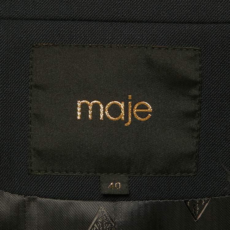 Pre Owned Maje Navy Blue Gabardine Blazer Set L