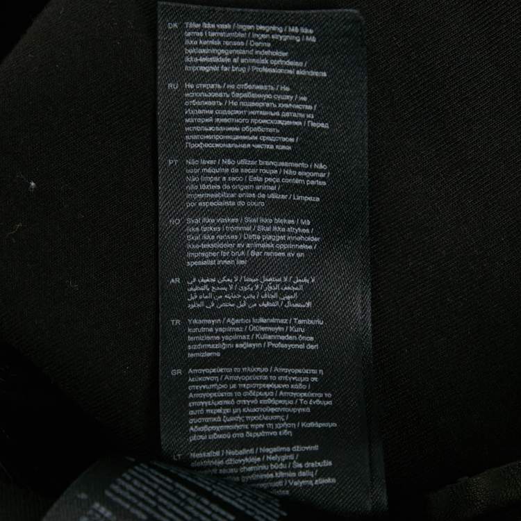 Pre Owned Maje Black Leather Embellished Waist Mini Skirt XS