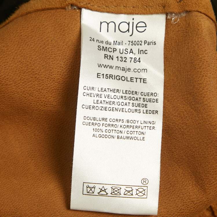 Pre Owned Maje Brown Suede Cut-Out Mini Dress S