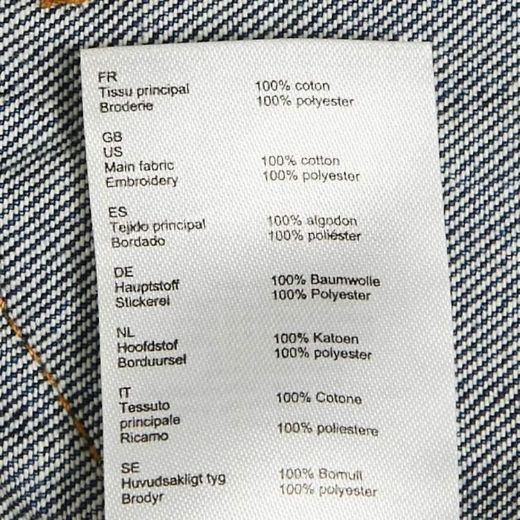 Pre Owned Maje Blue Floral Embroidered Cropped Vivo Denim Jacket S