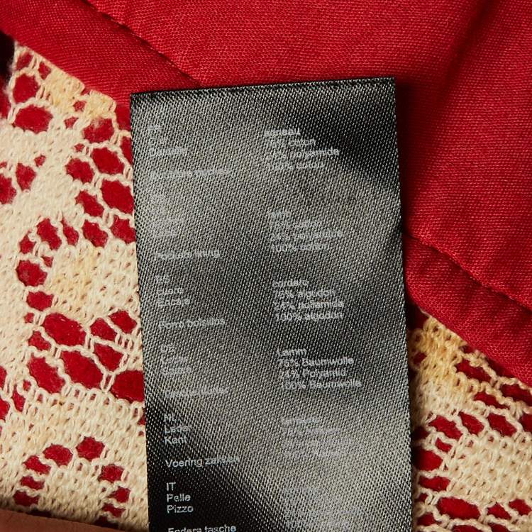 Pre Owned Maje Red Leather Bostep Biker Jacket S