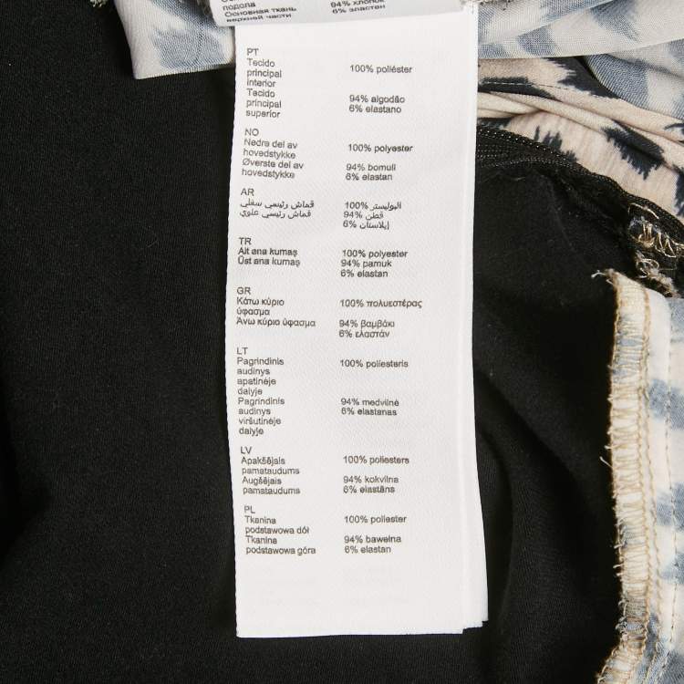 Pre Owned Maje Black Leopard Print Satin Asymmetric Midi Dress S