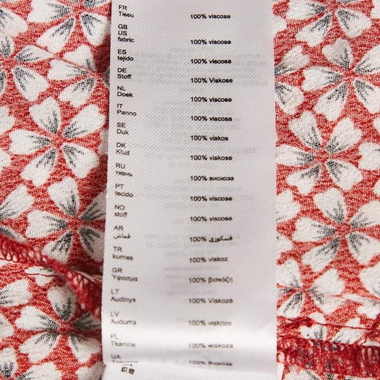 Pre Owned Maje Red Floral Print Crepe Jumpsuit S 