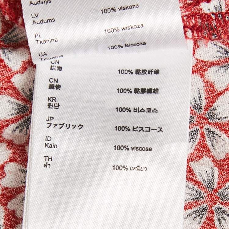 Pre Owned Maje Red Floral Print Crepe Jumpsuit S 