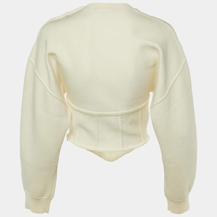 Pre Owned Maje Ivory Knit Corset Jumper S