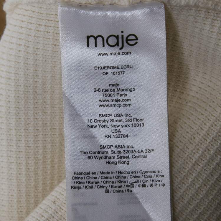 Pre Owned Maje Ecru Cotton Knit Jerome Mini Skirt S 