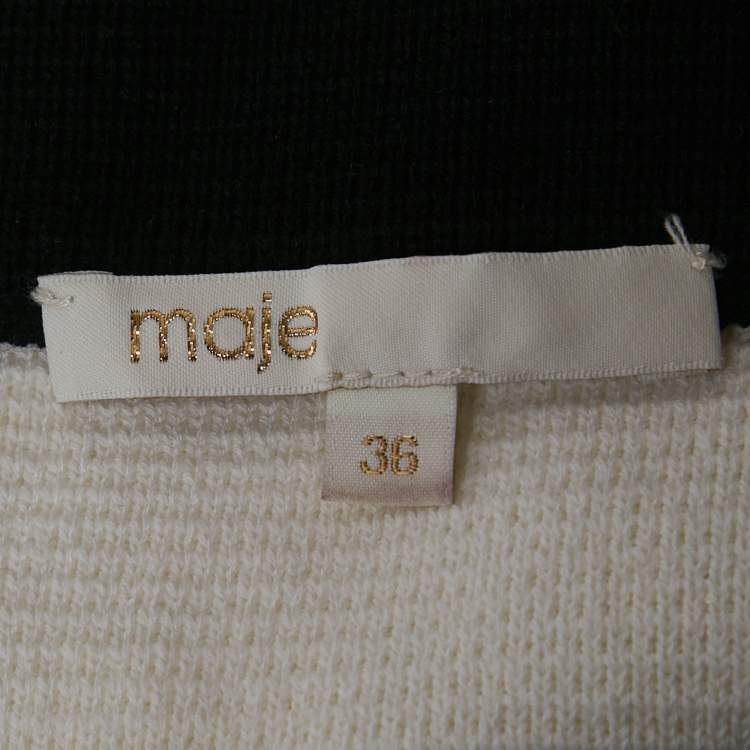 Pre Owned Maje Ecru Cotton Knit Jerome Mini Skirt S 