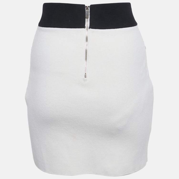 Pre Owned Maje Ecru Cotton Knit Jerome Mini Skirt S 