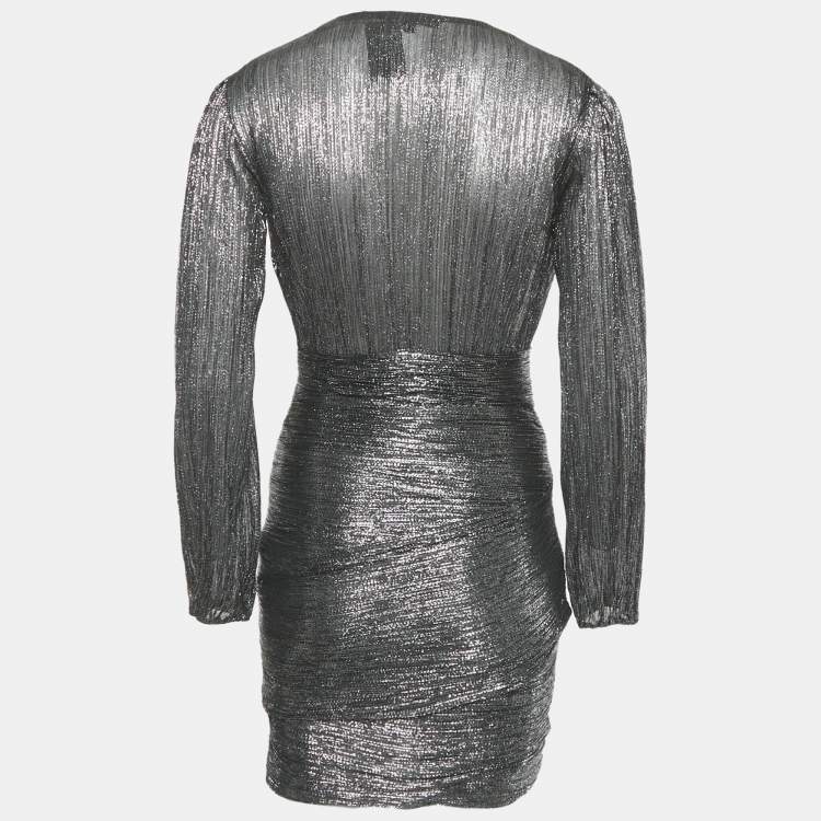 Pre Owned Maje Black Metallic Unny Mini Dress S 