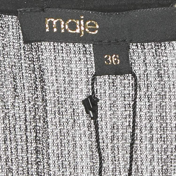 Pre Owned Maje Black Metallic Unny Mini Dress S 