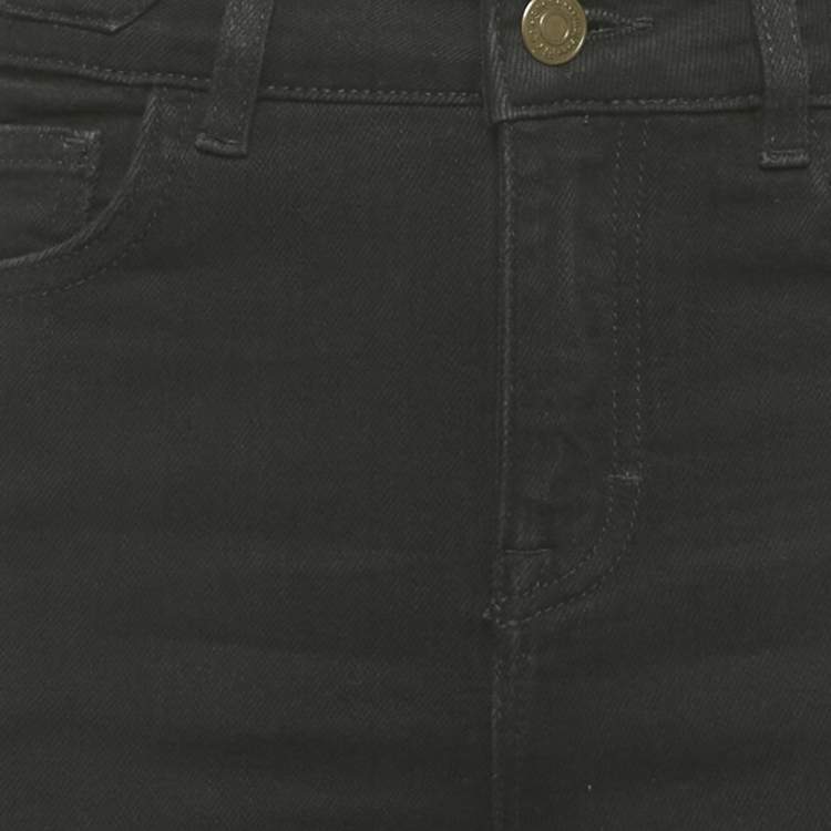 Pre Owned Maje Black Logo Detail Denim Flared Jeans S/Waist 28"