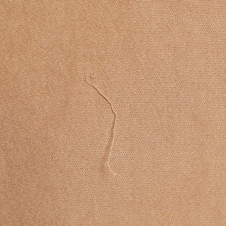 Pre Owned Maje Beige/Navy Blue Crepe Neck-Tie Mini Dress M