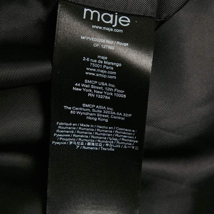 Pre Owned Maje Red Checks Tweed Blazer and Shorts Set M/L