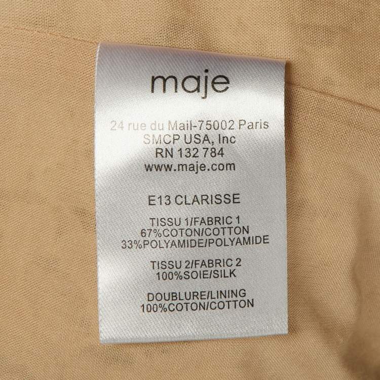 Pre Owned Maje White Lace & Silk Trim Zip UP Jumpsuit L