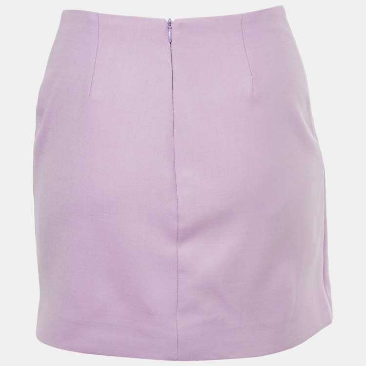 Pre Owned Maje Light Purple Gabardine Button Detail Mini Skirt XS