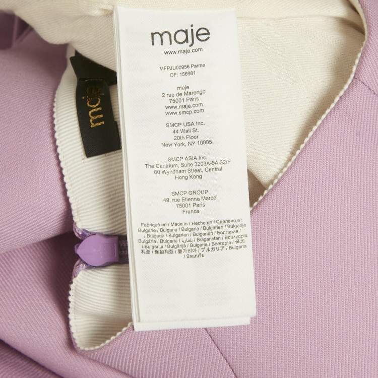 Pre Owned Maje Light Purple Gabardine Button Detail Mini Skirt XS