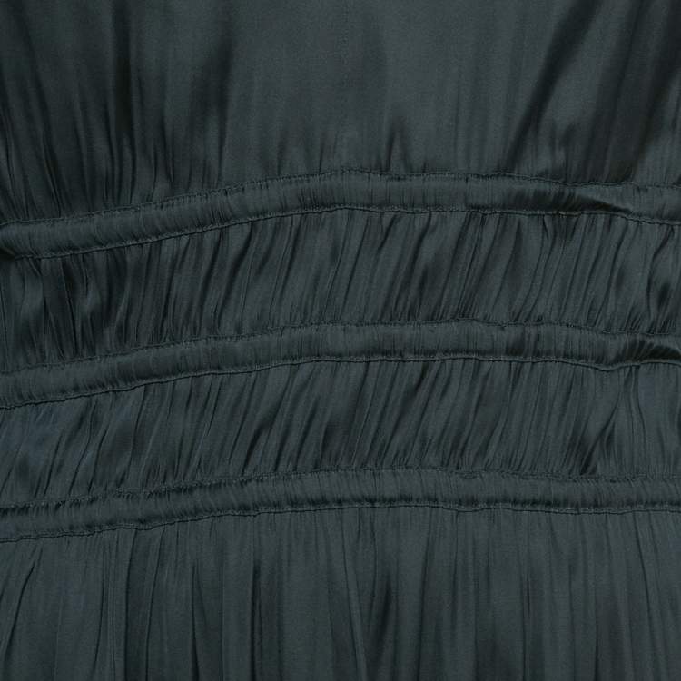 Pre Owned Maje Navy Blue Satin Cut Work Detail Ribroda Mini Dress S