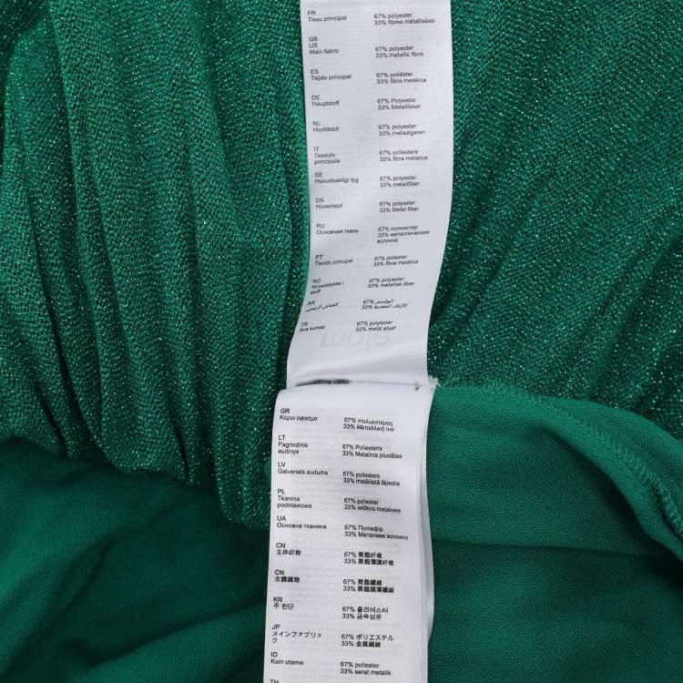 Pre Owned Maje Green Lurex Knit Pleated Maxi Skirt S