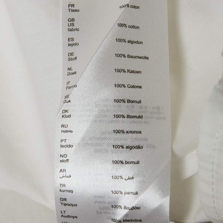 Pre Owned Maje White Cotton Ruffled Shirring Blouse S